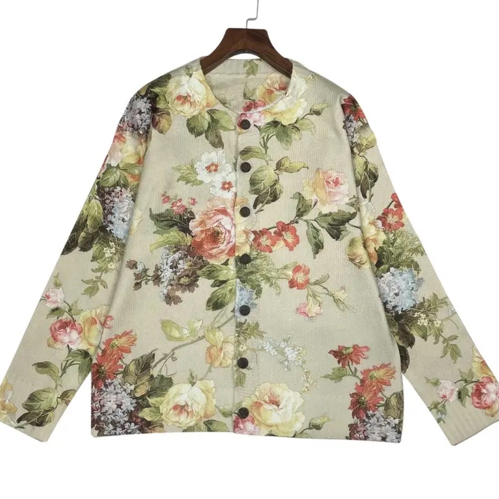 Southern Elegance Floral Cardigan Sweater - Picture 3 of 14